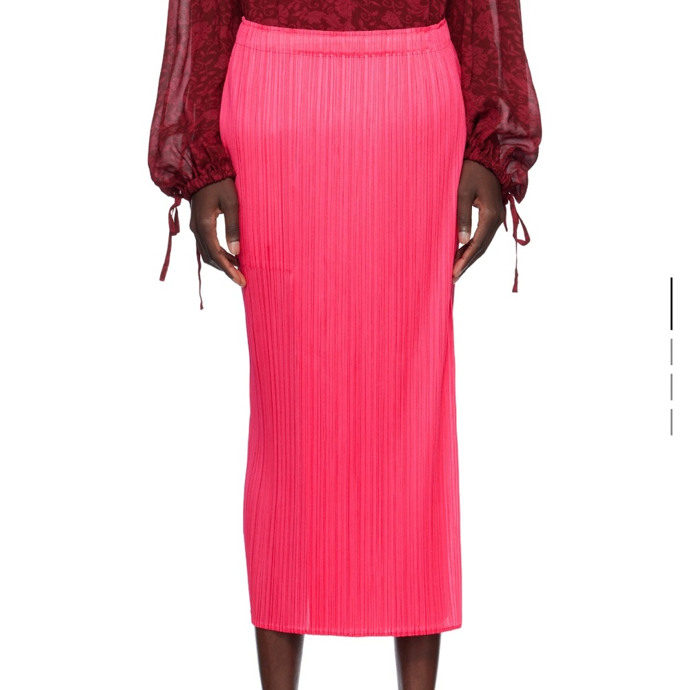 Pleats Please Pink Midi Wrap Skirt